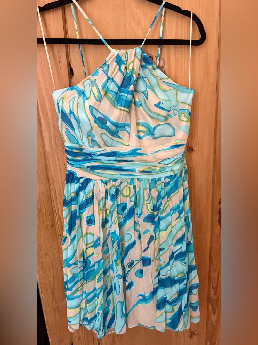 Trina Turk 100% Silk Crossover Halter Stunning Dress!